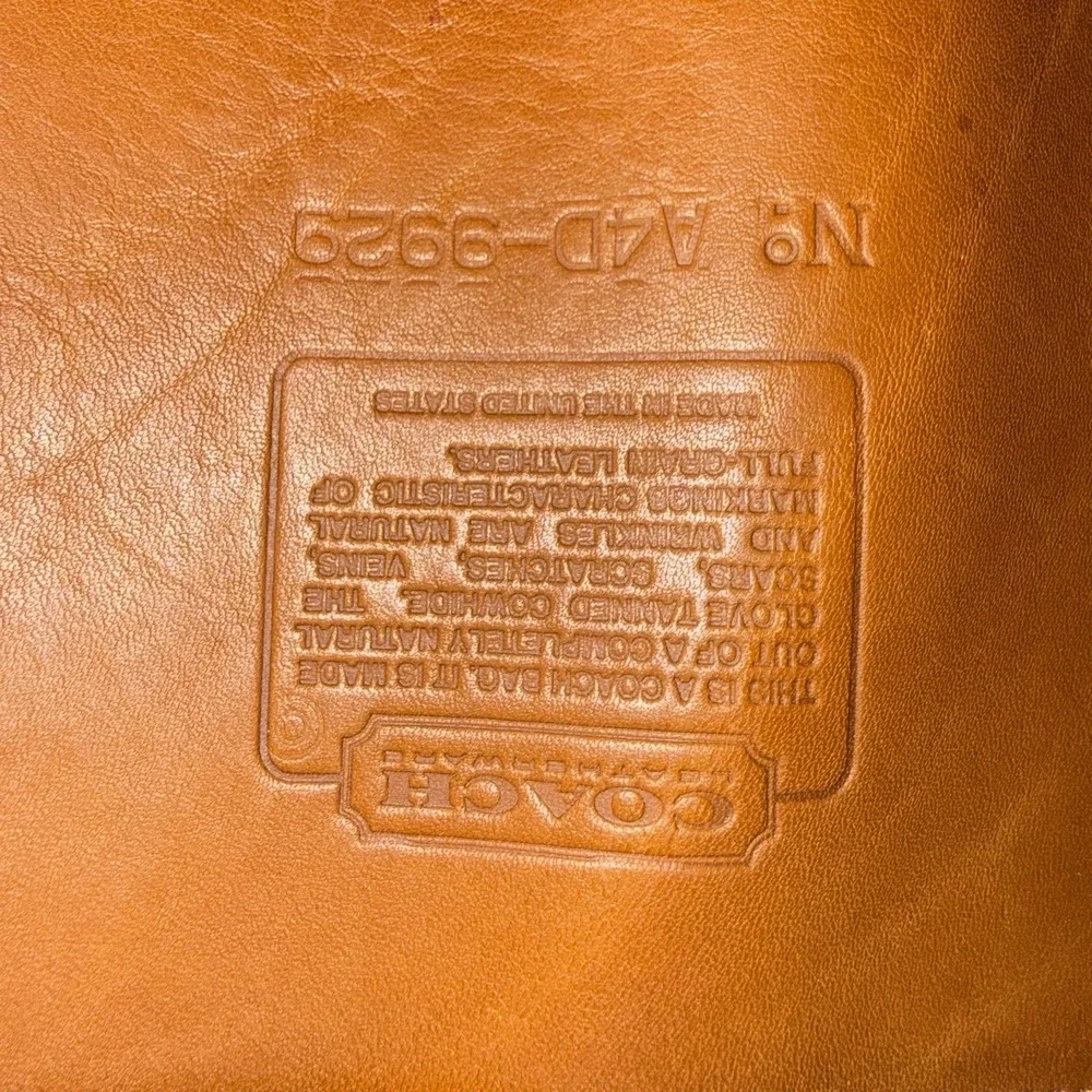 Vintage Coach #9929 British Tan Leather The Sling Large Drawstring Bucket Bag